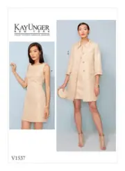 VOGUE SEWING PATTERN 1537 MISSES 6-14 KAY UNGER DRESS & MATCHING JACKET / COAT