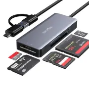 USB C USB3.0 SD Card Reader, 5in1 Multi Card Reader for SD/TF/CF/Micro SD/MS/...