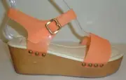 Madison Harding Size 9 DOROTHY Orange Platform Wedge Sandals New Womens Shoes
