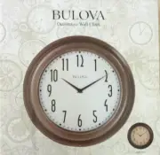 Bulova Decorative Wall Clock with Dark Wood Tone Finish "LIGHT" C4863 Brand New!