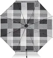 [RPLIFE] Compact Umbrella, Windproof Travel Umbrella, Automatic Open/close, Compact Size for Women Backpacks/Handbags, Black White Checkered Squares