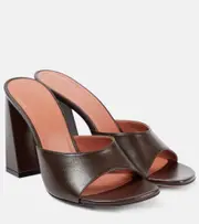 [Amina Muaddi] Amina Muaddi Brigitte 95 leather mules AU 6 black