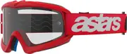 Alpinestars Vision Blaze Clear Youth Motocross Goggles, white-red for Men One Size White Red