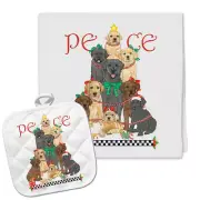 Labrador Holiday Dish Towel & Pot Holder Set