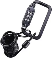 Garneck High Security Bicycle Helmet Lock - Durable Coiling Cable Lock with Combination Lock for Bikes - Motorcycles & Helmets for Mountain Biking & Urban Cycling