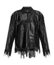 Balenciaga Fringed Leather Jacket 1,2 black