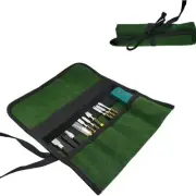 Small Canvas Tool Roll Up Bag - Chisel Organizer With 4 Pockets for Metal Pry...