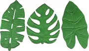 Set of 3 Aged Green Cast Iron Tropical Leaf Kitchen Trivets - Practical, Stylish
