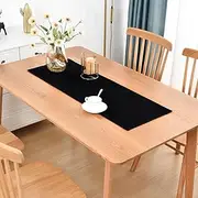 Farmhouse Rustic Table Runner Black Faux Linen Double Layer Table Runners Thick Reversible Short Table Runner 36 inches for Kitchen Dining Dresser Coffee Table Holiday Banquet Party 13x36 Inch