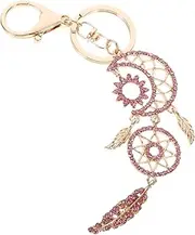 [GLEAVI] Moon Pendant Keychain with Rhinestone Dream Catcher Charm Stylish Keychain for Handbags and Car Keys Lightweight and Jewelry Accessory