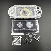 New Replacement Sony PSP 2000 Console Full Housing Shell Cover with Buttons Set -Clear White.