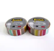 Scotch Expressions Washi Tape Blurred Lines Multicolors 2 Rolls Sealed