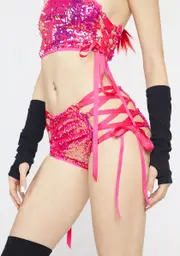[Club Exx] Lady Technotopia Flip Sequin Shorts