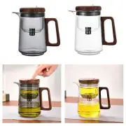 Glass Teapot with Infuser Clear Elegant with Wood Lid for Loose Tea for Home