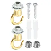 37mmx23mm Ceiling Hook, 2 Pack Screw Hooks Light Fixtures Accessory Gold Tone