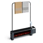 Advwin Baseboard Heater with 3D Flame 2200W Black