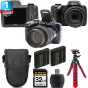 Kodak PIXPRO AZ528 Digital Camera (Black) 1 Yr Warranty +Tripod + Case -32GB Kit