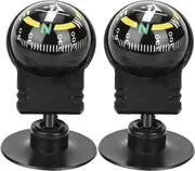 Vehicle Ball Compass, 2 Pieces Portable Car Compass Guide Ball Suction Cup Mini Compass