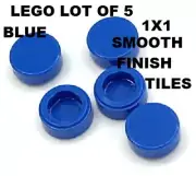 LEGO Blue Lot of 5 Round 1x1 Tile Smooth Finishing Friends Part Building Decor