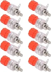 Respicefinem 10pcs Banana Socket 4mm 02in Copper Screw Transparent Zinc Alloy Material Speaker Binding Post for 30Vac 60Vdc Applications in Electronic Instruments Industrial (Red)