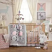 Lolli Living 4-Piece Baby Bedding Crib Set with Sparrow Pattern. Complete Set with Quilt, 2 Fitted Sheets, and Bed Skirt.