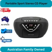 Portable Sport Stereo CD Player AM/FM Radio AUX Headphone Jack Compact Black