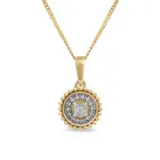0.05 CT. T.W. Natural Diamond Bead Frame Pendant in 10K Yellow Gold