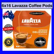 Lavazza A Modo Mio Delizioso Coffee Capsules 6x16Pk Smooth Strong Sweet Espresso