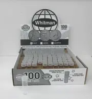 Case of 500 Whitman Harris Round Screw Top Coin Tubes Holders Penny Cent 19mm