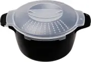 Professional Small Micro Cookware 1 Quart, Microwave Steamer for black