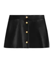 trapeze mini skirt in soft lambskin FR38 black