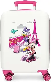 Joumma Disney Minnie & Daisy Paris Cabin Suitcase White 33 x 50 x 20 cm Hard ABS Combination Lock Side 28.4L 2 kg 4 Double Wheels Luggage Hand Luggage, White, Cabin Suitcase, White, Cabin Suitcase