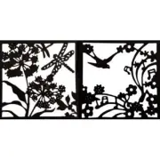Nini's Things Dragonfly & Music Square Dies Cutting Stencil Windows Background