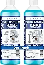2 x 1000 ml Milk System Cleaner Concentrate for Fully Automatic Coffee Machine, Milk Frother, Milk Foam Cleaner, Universal for All Manufacturers