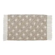 Textured Woven Rug Collection Hand-Loomed Shag Printed, 2x3 Ft, Diamond Stone