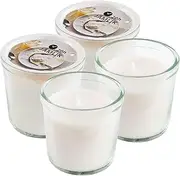 [IKEA] JAMLIK Cream Scented Candles in Glass Jars, Vanilla & Warm Milk, 7.5cm, 20 Hours Each - Set of 4