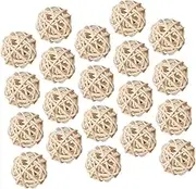 20pcs Natural Wicker Rattan Balls for Aromatherapy Elegant Table Decor Centerpiece Vase Fillers Fragrance Diffuser Accessories for Home Office