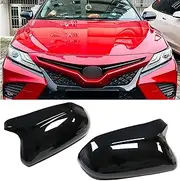 Black Car Side Door Rearview Mirror Cover Cap Kit For Toyota Camry 2018-2024