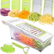Cheese Grater With Container,5 In 1 Mandoline Slicer For Kitchen,Multi Purpose