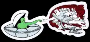 RIPNDIP Alien Creation Michelangelo Touch Lord Nermal Cat 4.25" Art Sticker