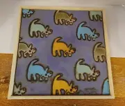 Montfalcon Pottery Tile / Trivet - Dog Theme