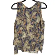 Urban Outfitters Lumiere Palm Tree Print Layered Tank Blouse Size L New
