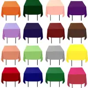 10 Tablecloths 54"x54" Square 100% Polyester 23 Colors Made in USA Table Overlay