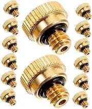 Kisangel Atomizing Wide-Angle Nozzle Brass Misting Nozzles Set Garden Hose Self-Sealing for Outdoor Use