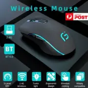 Wireless Bluetooth Mouse Rechargeable Dual Mode Silent Ergonomic PC Laptop Use