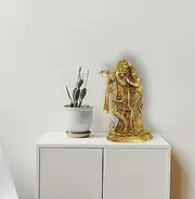 ESPLANADE Brass Radha Krishna Murti Idol Statue Sculpture - 12 inches | Pooja Idols | Home Decor