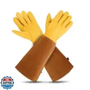 Lusaya Rose Pruning Gloves for Women/Men，Long gardening Gloves, Owhide Anti-s
