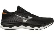Mizuno Mens Wave Sky 5 Running Athletic Shoes Sneakers - Black/Silver Orange