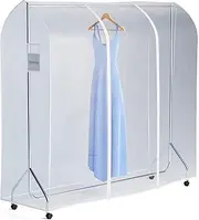 Hangerworld 6 ft (184cm) Transparent Clothes Garment Rail Cover with Strong Zipper and Document Pocket
