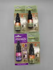 Set of 4 AromaGuru Dropper Lavender & Relax Aromatherapy Essential Oil Brand New